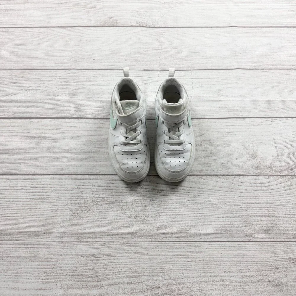 Nike Court Borough Low Recraft Toddler Sneakers White Jade Ice Velcro Shoes 10 C - Picture 2 of 9